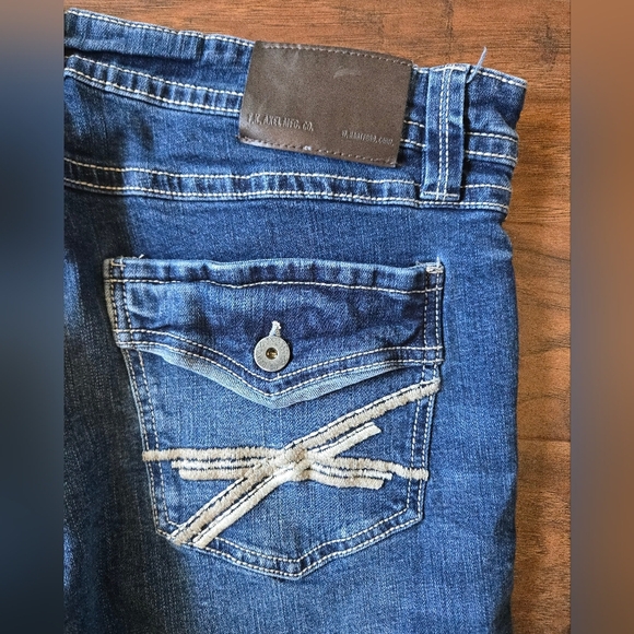 TK Axel Jeans Men 38x29 Slim Boot Cut Stretch 5 Pocket Denim Skater Embroidered - Picture 2 of 7